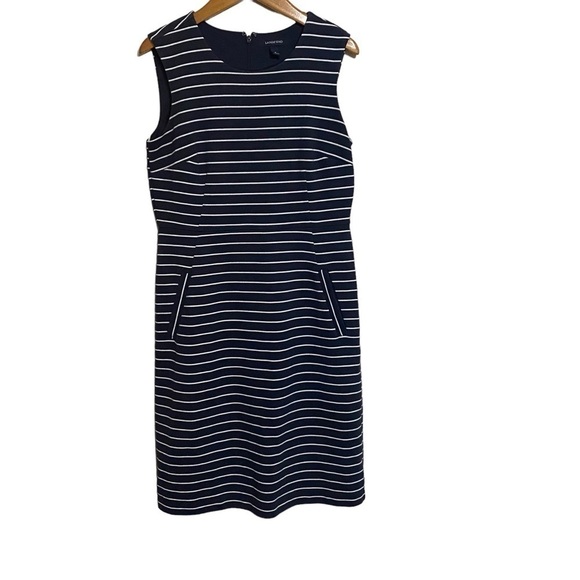 Lands End Navy Blue and White Dress Nautical Preppy Vacation Resort Cruise Sz 6 - Picture 4 of 12